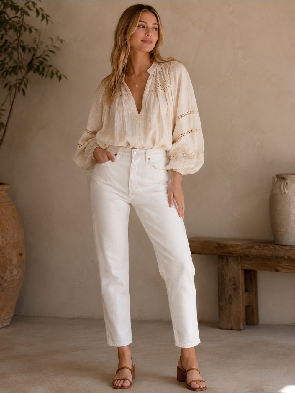 RE/DONE White Straight Leg Jeans 27 Button Fly Cropped Denim Age 20Y
